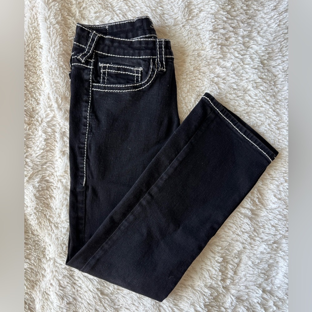 Kid’s True Religion Black Jeans with White Contrast Stitching